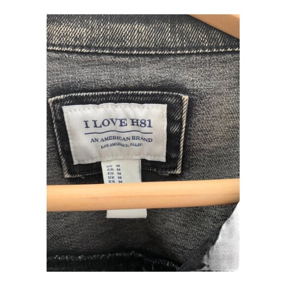 Forever 21 I Love H81 Heritage Cotton Denim Jacket Grey Washed Size Medium - Picture 5 of 5